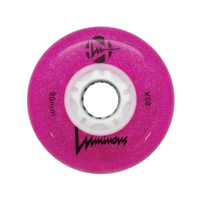 LUMINOUS - LED INLINE WHEELS Glitter Pink 85A - 80MM (4 UNITS)