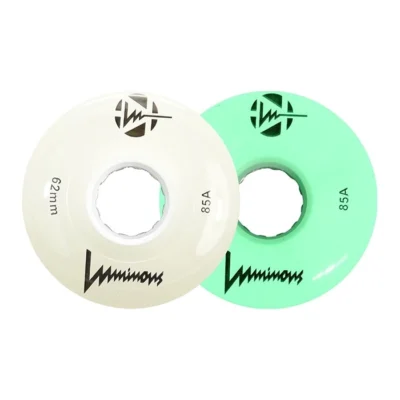 LUMINOUS - LED ROLLER WHEELS White Glow 85A - 62MM (4 UNITS)